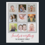 Custom Family Name Quote 9 Photo Collage Faux Canvas Print<br><div class="desc">Create your own photo collage canvas print with 9 of your favorite pictures. The photo collage helps you treasure your special moments and also makes a thoughtful gift for parents, grandparents and friends. The personalized photo print makes it a perfect gift for all occasions. Personalize with family name and established...</div>