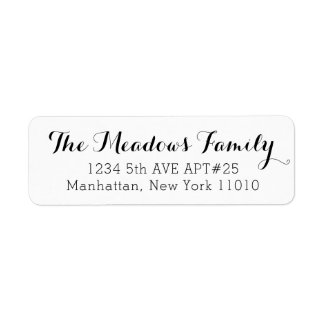 Custom Family Name Return Address Label Simple