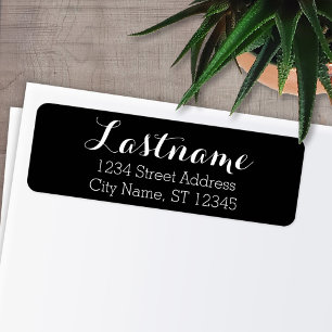 Custom Family Name Return Address - Whimsy Black Label