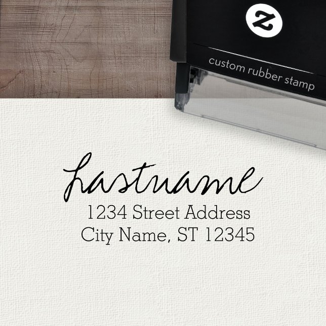 Custom Family Name & Return Address - Written Self-inking Stamp (Custom Self-Inking Rubber Stamp)