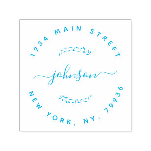 Custom Family Name Round Return Address Self-inking Stamp