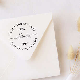 Custom Family Name Round Return Address Self-inking Stamp