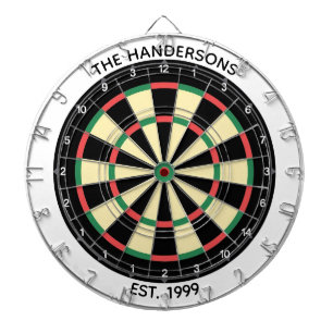 Custom Family Name Rustic Dartboard