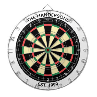 Custom Family Name Rustic Dartboard
