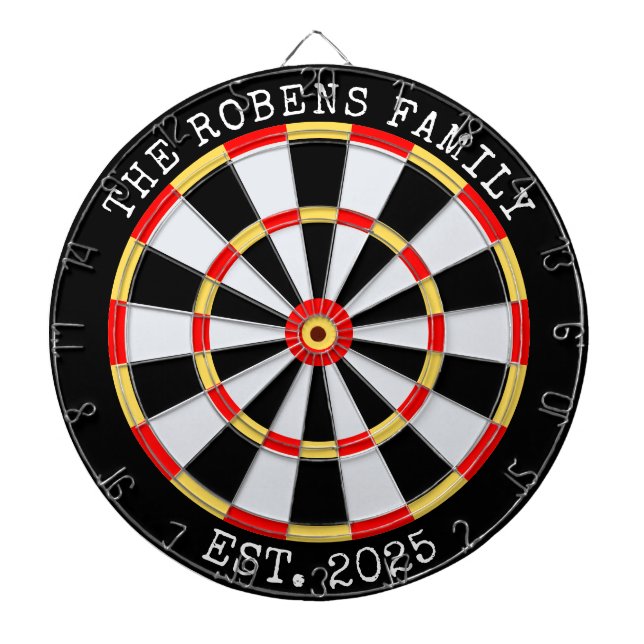 Custom Family Name Rustic Dartboard (Front)