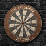 Custom Family Name Rustic Dartboard<br><div class="desc">Personalise this Dartboard with your family name and established date. Designed for you by Blackberry Boulevard.</div>