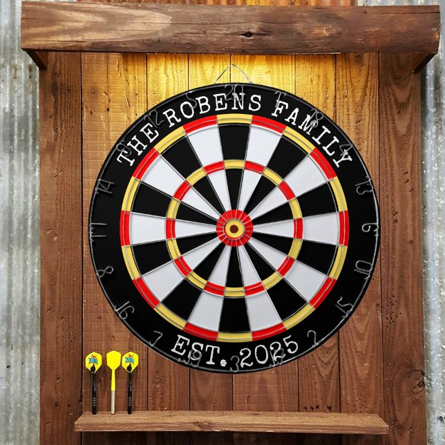 Custom Family Name Rustic multiple colours Dartboard (Creator Uploaded)