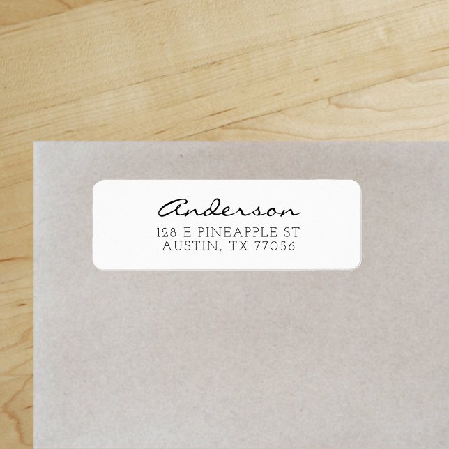 Custom Family Name Script Return Address Label ("Everyday is abundantly beautiful." 
Sincerely Best Wishes from Lucky Design World)