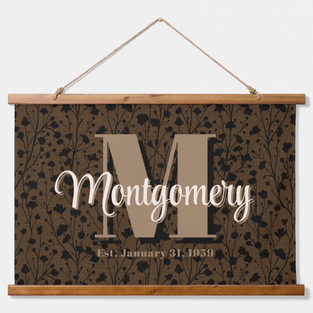 Custom Family Name Sign Wedding Gift Idea Moody  Hanging Tapestry (Front)