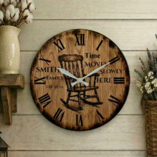 Custom Family Name wall clock | Farmhouse Decor