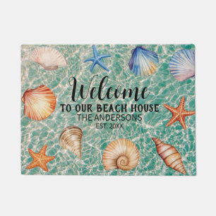 Custom Family Name Welcome to Our Beach House Doormat