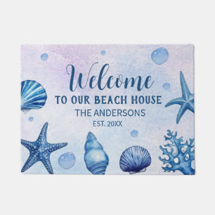 Custom Family Name Welcome to Our Beach House Doormat