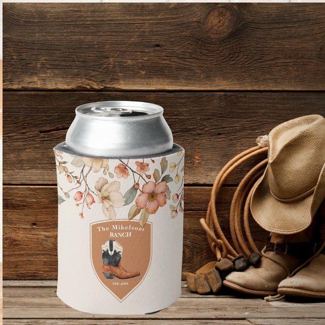 Custom Family Name Western Ranch Can Cooler (Creator Uploaded)
