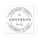 Custom Family Name | Wooden Round Return Address