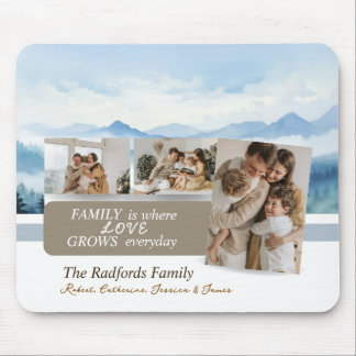 Custom Family Names Family Photo Collage Mouse Pad