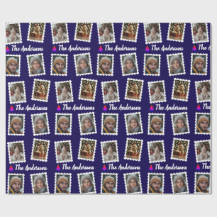 Custom Family of Four Christmas Wrapping Paper