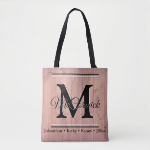 Custom Family Personalised Canvas Fabric Tote Bag