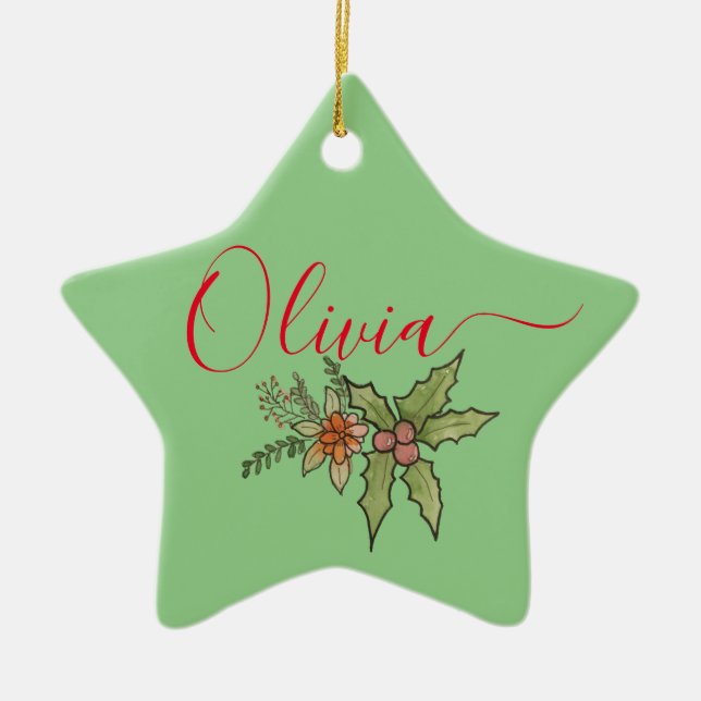 Custom Family Personalised Name Christmas Ornament (Front)