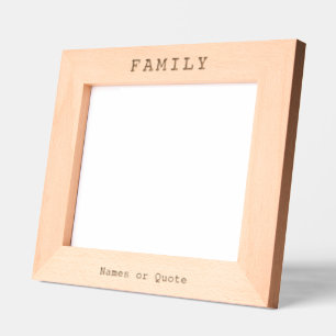 Custom Family Personalised Text Engraved Picture Etched Frames