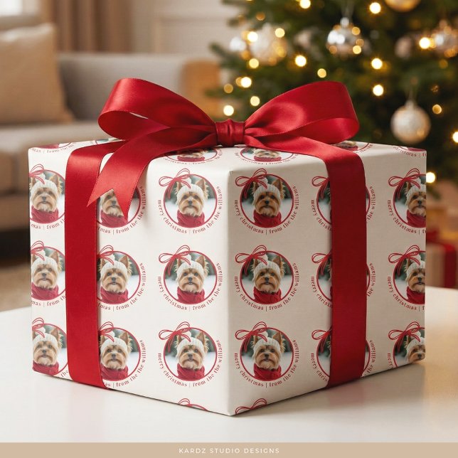Custom Family Pet Photo Merry Christmas Wrapping Paper (Creator Uploaded)