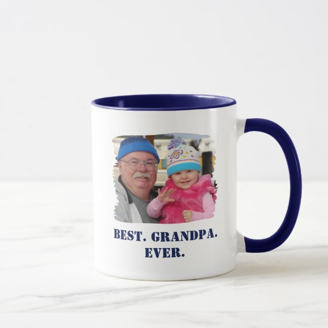 Custom Family Photo Abuelo Nonno Best Grandpa Ever Mug (Right)