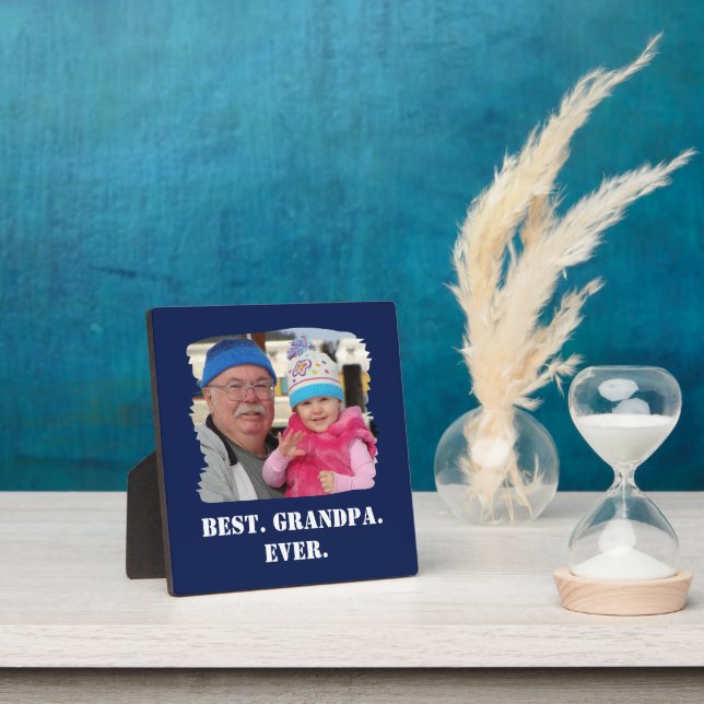 Custom Family Photo Abuelo Nonno Best Grandpa Ever Plaque (Insitu)