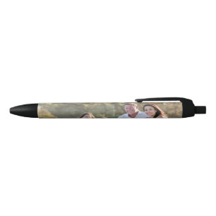 Custom family photo add photo stylish personalised black ink pen