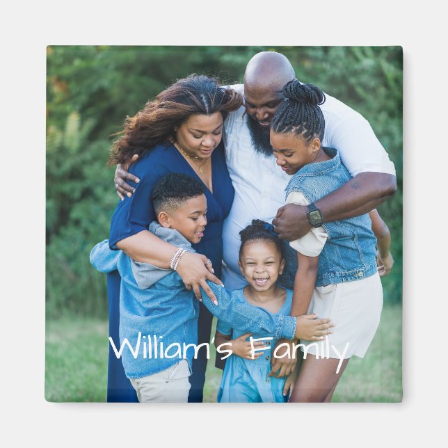 Custom Family Photo and Name Magnet (Front)