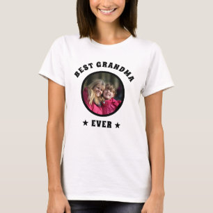 Custom Family Photo Best Grandma Ever Personalised T-Shirt