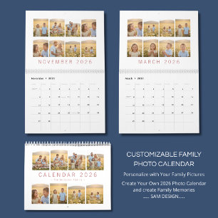 Custom Family Photo Calendar 2026
