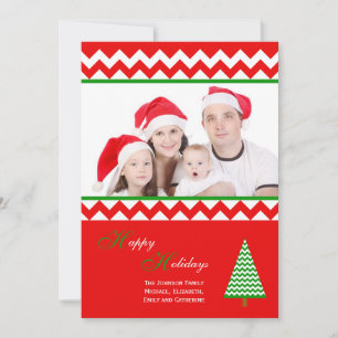 Custom Family Photo Christmas Flat Card
