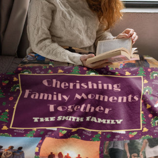Custom Family Photo Christmas Gifts for Daughter Sherpa Blanket