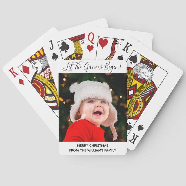 Custom Family Photo Christmas Party Game  Playing Cards (Back)