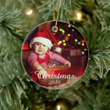 Custom Family Photo Classic Ceramic Ornament