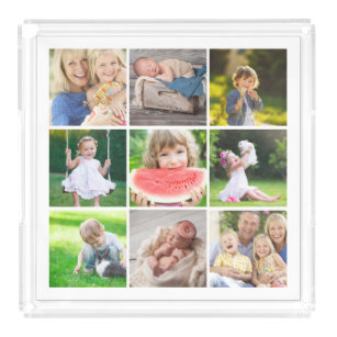 Custom Family Photo Collage Acrylic Tray