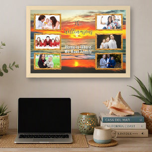 Custom Family Photo Collage Beach Sunset 1738 Art Poster