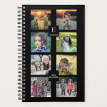 Custom family photo collage black personalised planner<br><div class="desc">Modern custom family photo collage,  black,  planner.
You can personalise it and add your own photos at the front,  add your name,   monogram,  text and year.</div>