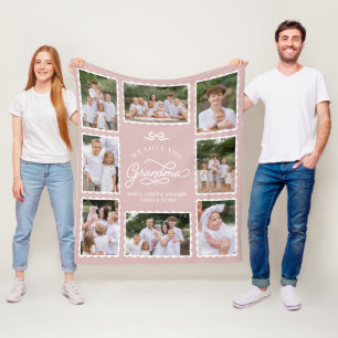 Custom Family Photo Collage Blanket for Grandma