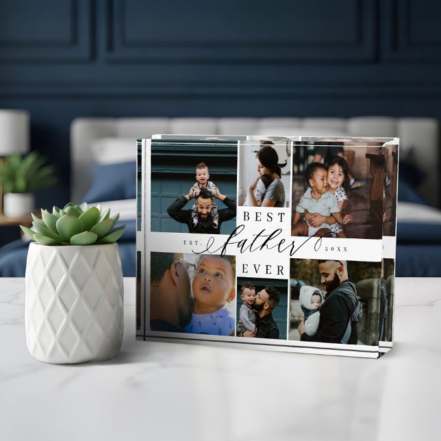Custom Family Photo Collage Gift Best Father Ever (Custom Family Photo Collage Gift Best Father Ever)
