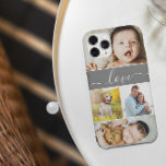 Custom Family Photo Collage Love Script iPhone 15 Mini Case<br><div class="desc">Elevate your iPhone experience with this Custom Family Photo Collage Love Script iPhone 15 Plus Phone Case. This personalised phone case is more than just a protective accessory; it's a cherished keepsake that combines the warmth of family photos with a touch of love script, creating a unique and meaningful design....</div>