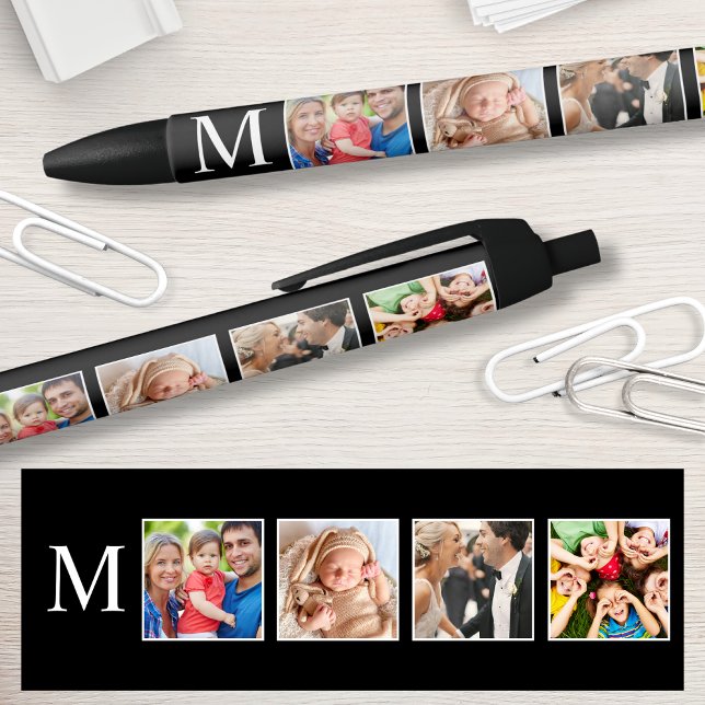 Custom Family Photo Collage Personalised Black Ink Pen (Creator Uploaded)