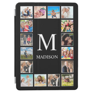 Custom Family Photo Collage Personalised Black iPad Air Cover