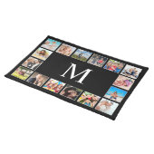Custom Family Photo Collage Personalised Black Placemat (On Table)