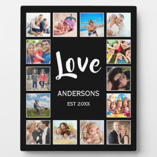 Custom Family Photo Collage Personalised Black Plaque