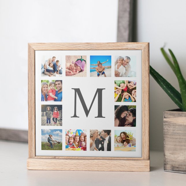 Custom Family Photo Collage Personalised White Ceramic Tile (Creator Uploaded)
