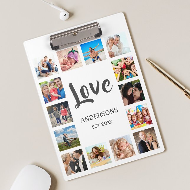 Custom Family Photo Collage Personalised White Clipboard (Creator Uploaded)