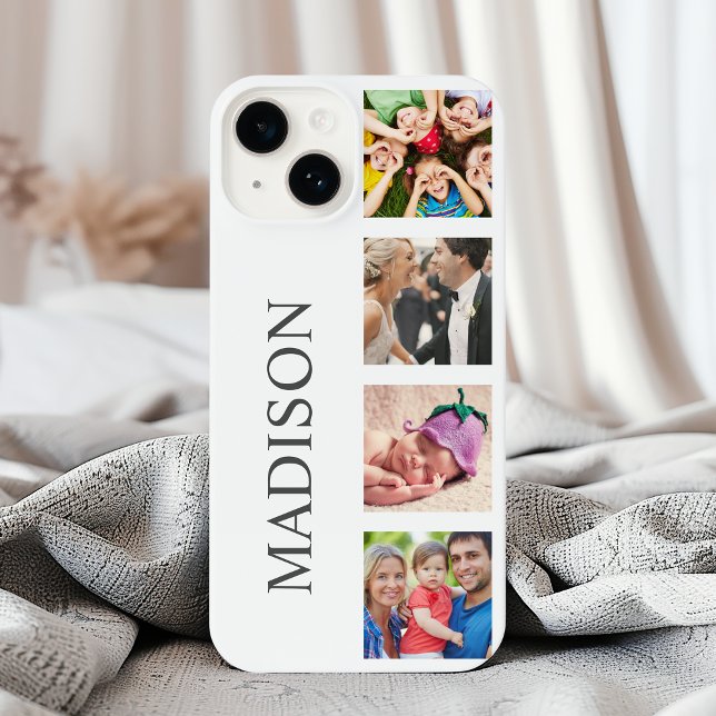 Custom Family Photo Collage Personalised White iPhone Case (Creator Uploaded)