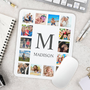 Custom Family Photo Collage Personalised White Mouse Pad