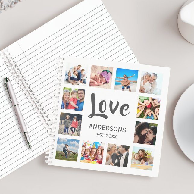 Custom Family Photo Collage Personalised White Notebook (Creator Uploaded)
