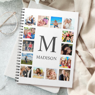 Custom Family Photo Collage Personalised White Notebook